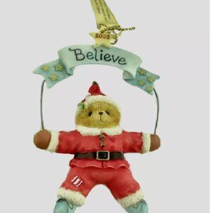 Enesco Cherished Teddies  2003 Hanging Ornament ~BELIEVE~ # 112392 P. Hillman